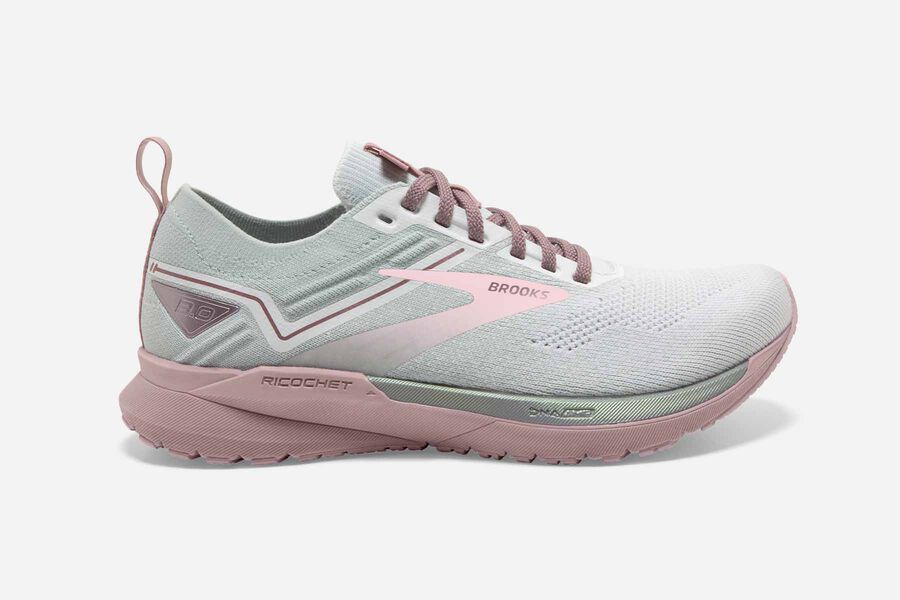 Brooks Ricochet 3 Road Running Shoes Womens White/Pink 796520-ABJ